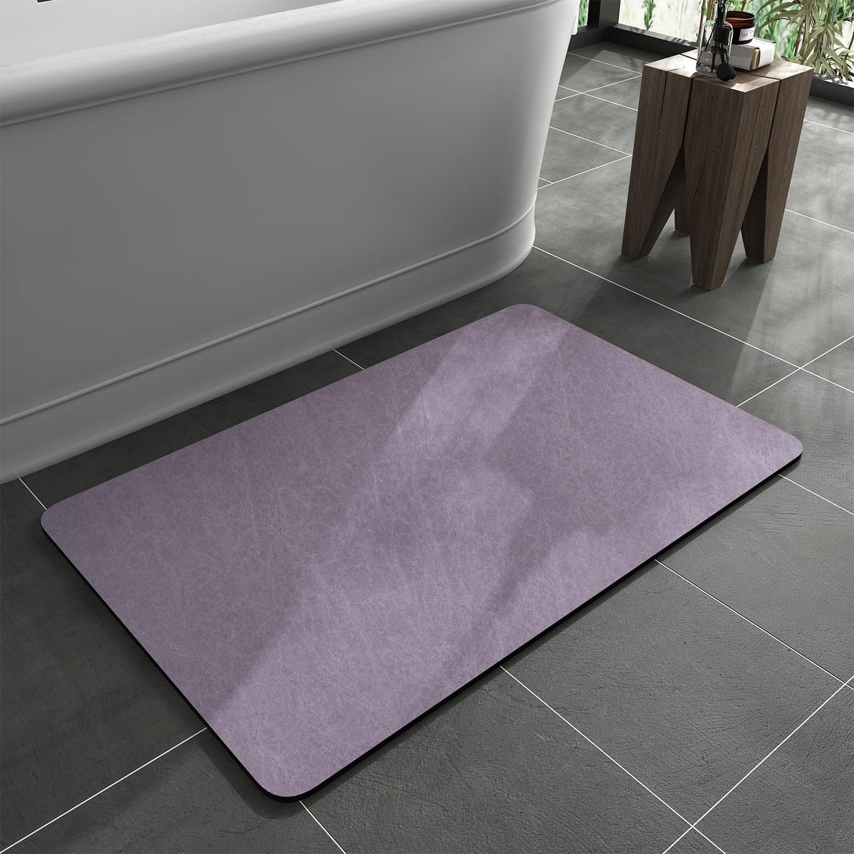 MontVoo -Bath Mat-Rubber Backing Non SlipThin Bathroom Rugs Fit Under Door- Quick Dry Absorbent Faux Suede Surface Grey Bathroom Floor Mats-Shower Rug for in Front of Bathtub Shower Gray 16x24