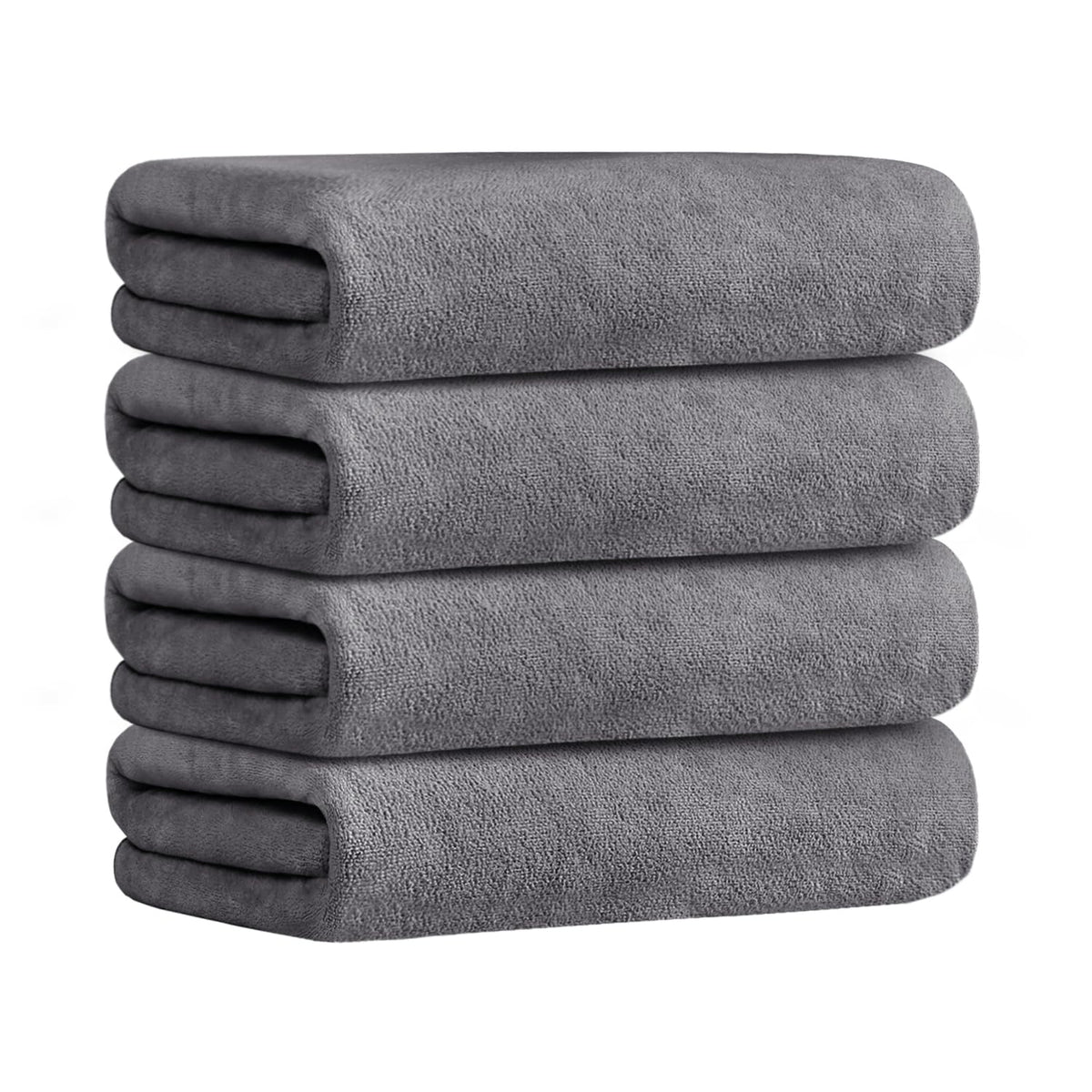 JML Microfiber Bath Towels, Bath Towel Set (6 Pack, 27" x 55") - Extra Absorbent and Fast Drying,Multipurpose Microfiber Towel for Bath, Beach, Pool, Sports, Yoga - Grey