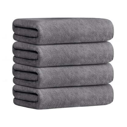 JML Microfiber Bath Towels, Bath Towel Set (6 Pack, 27" x 55") - Extra Absorbent and Fast Drying,Multipurpose Microfiber Towel for Bath, Beach, Pool, Sports, Yoga - Grey