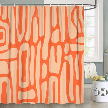 Bondjos Abstract Sage Green Shower Curtain,Boho Modern Geometric Line Art Decor,Abstract Minimalist Farmhouse Style Shower Curtain for Bathroom，Waterproof Polyester Fabric Bathroom Curtain,72x72 Inch