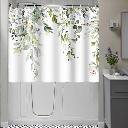 Blue and Green Eucalyptus Shower Window Curtain 40x36 Inch