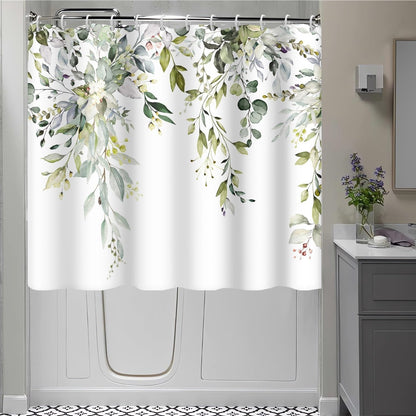 Blue and Green Eucalyptus Shower Window Curtain 40x36 Inch