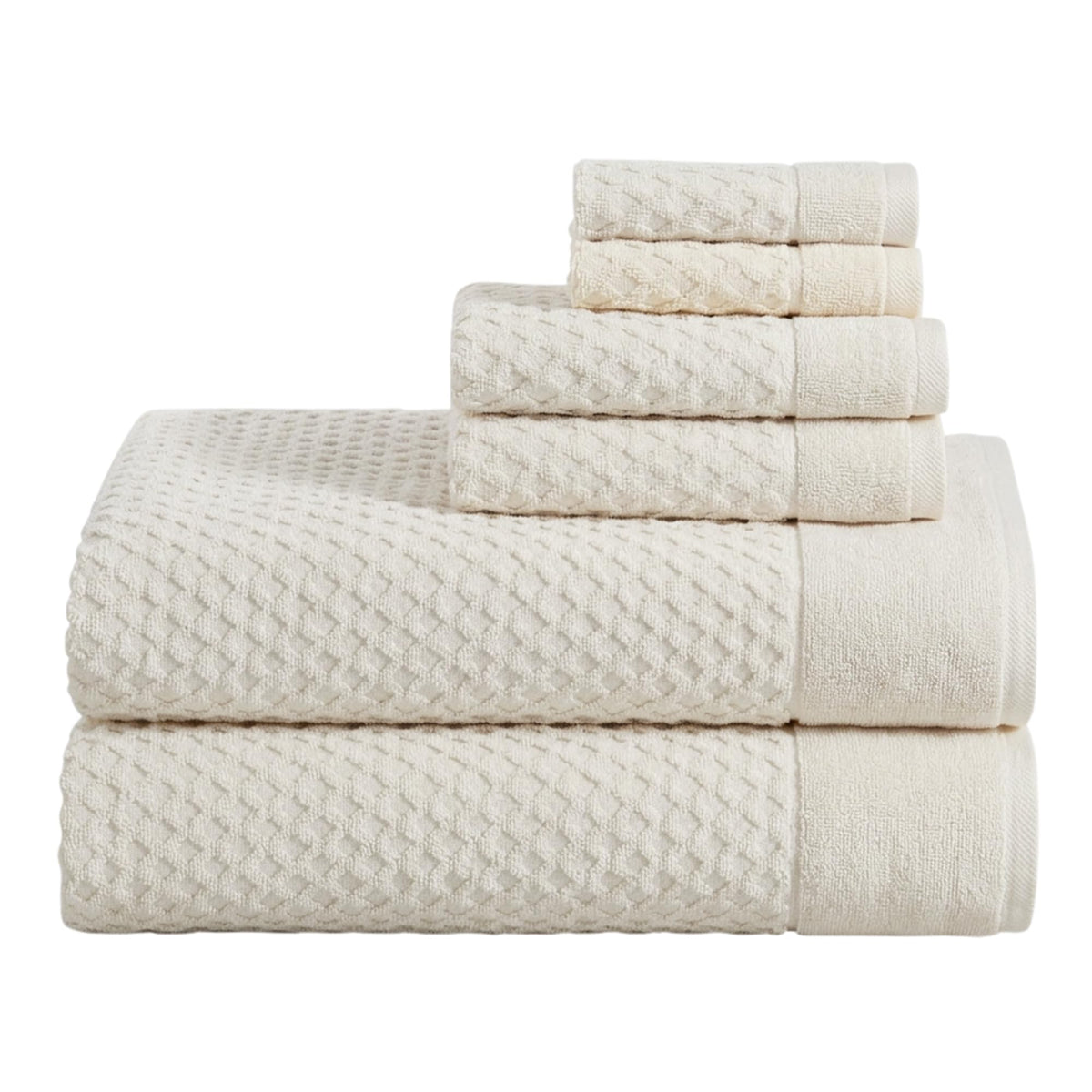 Great Bay Home Bath Towels - 100% Cotton 6 Piece Towel Set - Diamond Waffle Weave - Absorbent, Durable, Quick-Dry Towels for Bathroom (Copper)