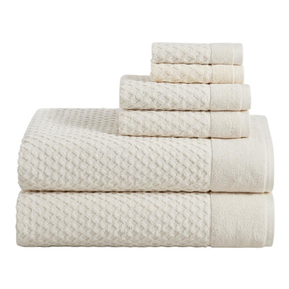 Great Bay Home Bath Towels - 100% Cotton 6 Piece Towel Set - Diamond Waffle Weave - Absorbent, Durable, Quick-Dry Towels for Bathroom (Copper)