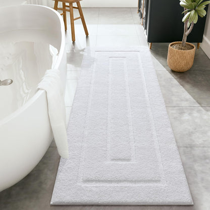 HOMORE Black Bathroom Rug 24x60 Inch Soft Absorbent Bathroom Runner Rug