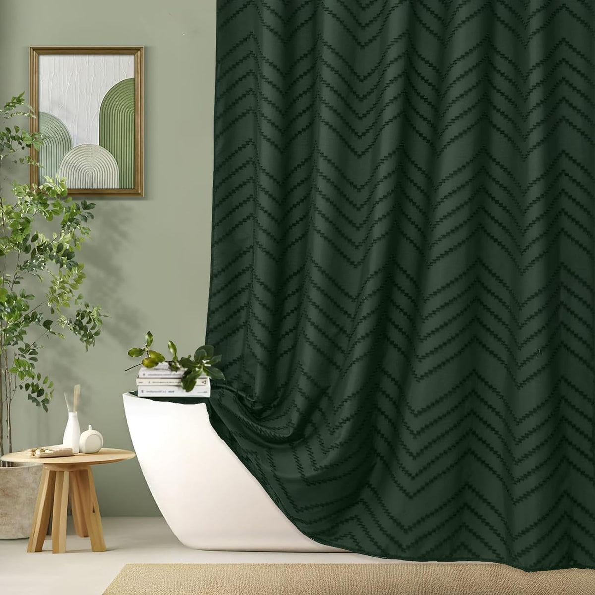 Grey Boho Fabric Shower Curtain 72 x 72 Inches