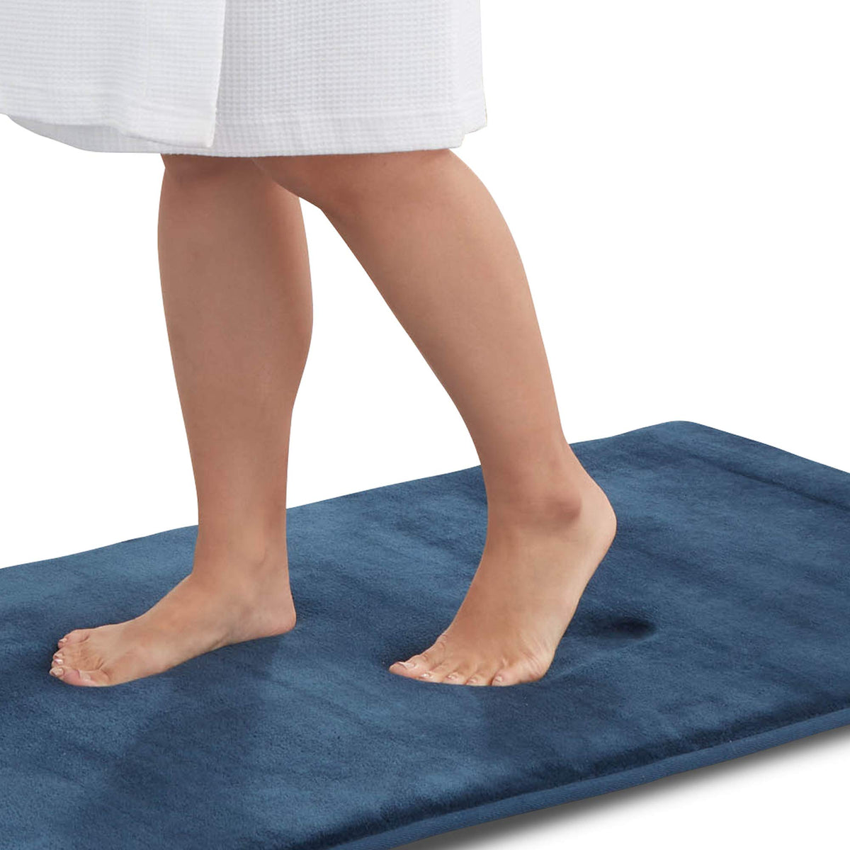 Memory Foam Bath Mat Non Slip Absorbent Super Cozy Velvet Bathroom Rug Carpet (20 inches X 32 inches, Grey)