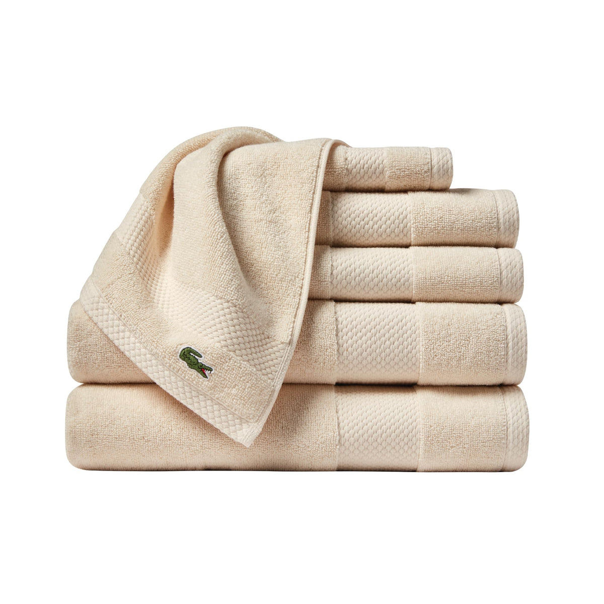 Lacoste Heritage 100% Supima Cotton Bath Towel 30" x 54", White