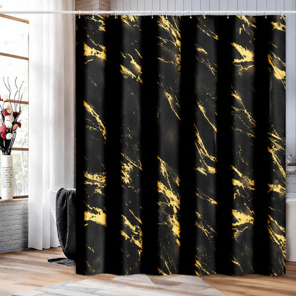 Premium Gray Marble Shower Curtain - Realistic Vein Design, Water-Resistant Fabric (72x72 Inches), Stable Drape, Easy-Clean, Stylish Nordic/Ins Bathroom Decor