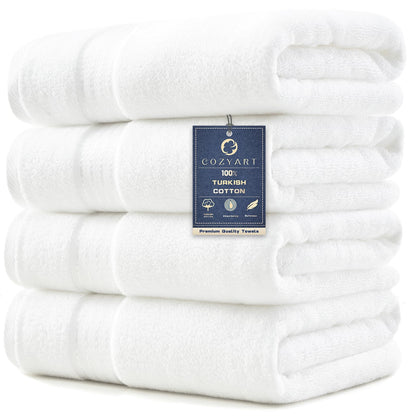 COZYART Luxury Bath Towels 4 PCS, 27x54 650 GSM Turkish Cotton Burnt Orange
