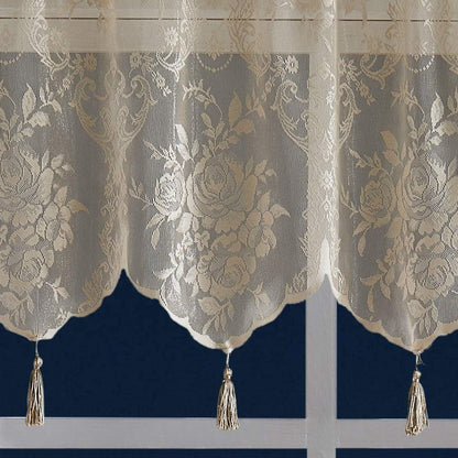 Warm Home Designs Golden Lace Shower Curtain with Valance. LAU Linen 72