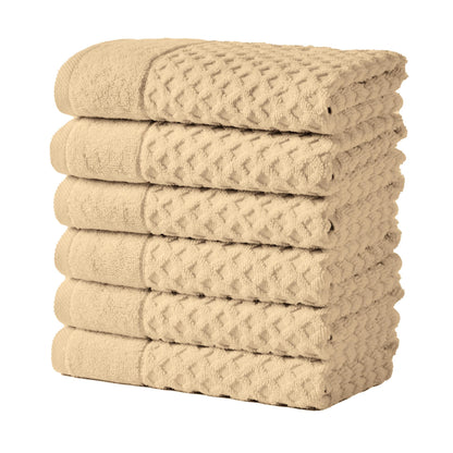 Great Bay Home Bath Towels - 100% Cotton 6 Piece Towel Set - Diamond Waffle Weave - Absorbent, Durable, Quick-Dry Towels for Bathroom (Copper)
