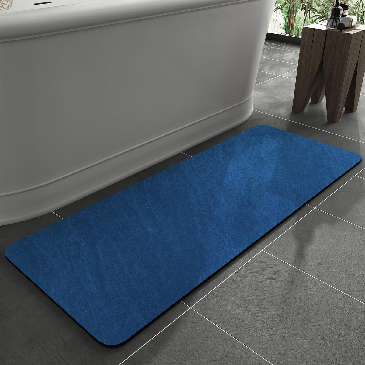MontVoo -Bath Mat-Rubber Backing Non SlipThin Bathroom Rugs Fit Under Door- Quick Dry Absorbent Faux Suede Surface Grey Bathroom Floor Mats-Shower Rug for in Front of Bathtub Shower Gray 16x24
