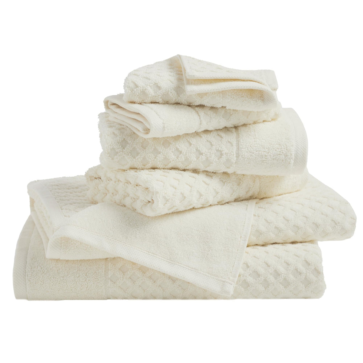 Great Bay Home Bath Towels - 100% Cotton 6 Piece Towel Set - Diamond Waffle Weave - Absorbent, Durable, Quick-Dry Towels for Bathroom (Copper)