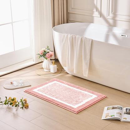 CozeCube Navy Blue Bath Mat 24"x16" Non Slip Washable Rug