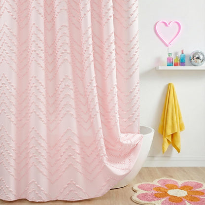 Grey Boho Fabric Shower Curtain 72 x 72 Inches