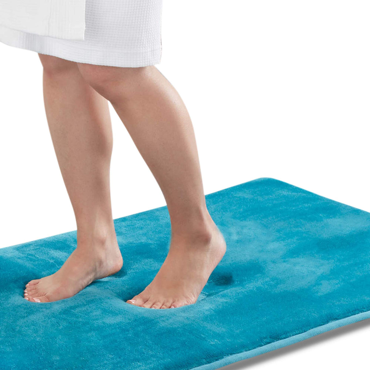 Memory Foam Bath Mat Non Slip Absorbent Super Cozy Velvet Bathroom Rug Carpet (20 inches X 32 inches, Grey)
