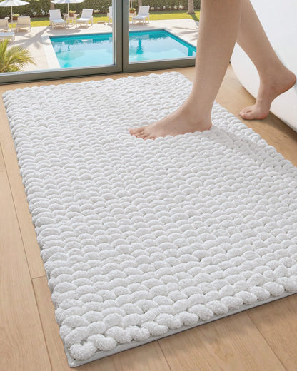 DEXI Bathroom Rugs 36x24, Non Slip Washable Chinelle Bath Mat, Taupe