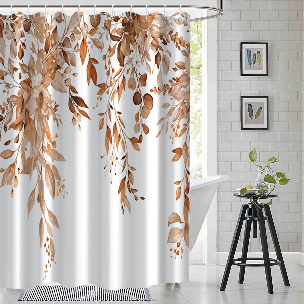 Blue and Green Eucalyptus Shower Window Curtain 40x36 Inch