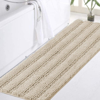 Turquoize Bathroom Runner Rug 17"x47", Soft Absorbent Chenille Bath Rug