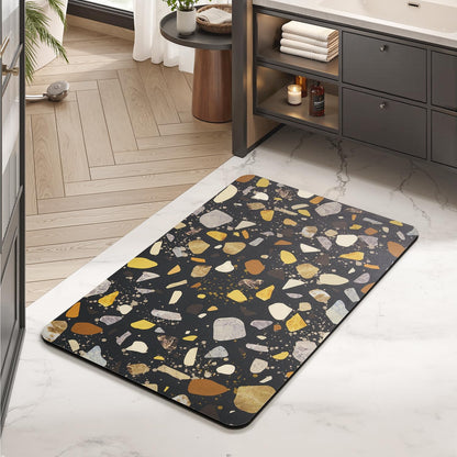 MontVoo -Bath Mat-Rubber Backing Non SlipThin Bathroom Rugs Fit Under Door- Quick Dry Absorbent Faux Suede Surface Grey Bathroom Floor Mats-Shower Rug for in Front of Bathtub Shower Gray 16x24