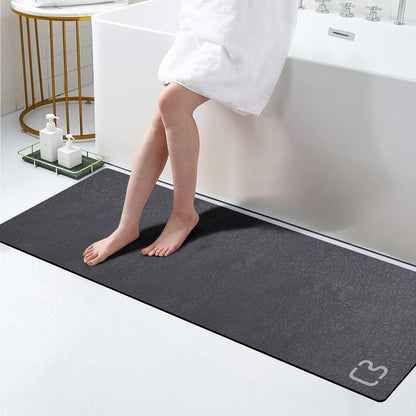 RUERYA Grey Long Bathroom Rugs Large Stone Bath Mats for Bathroom,15.7"x47"