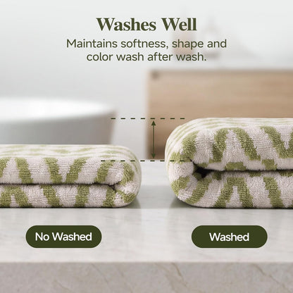 ecolook Decorative Hand Towels for Bathroom, Jacquard Cotton, Set of 2