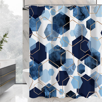 Litabel Sage Green Geometric Shower Curtain for Bathroom, 72x72