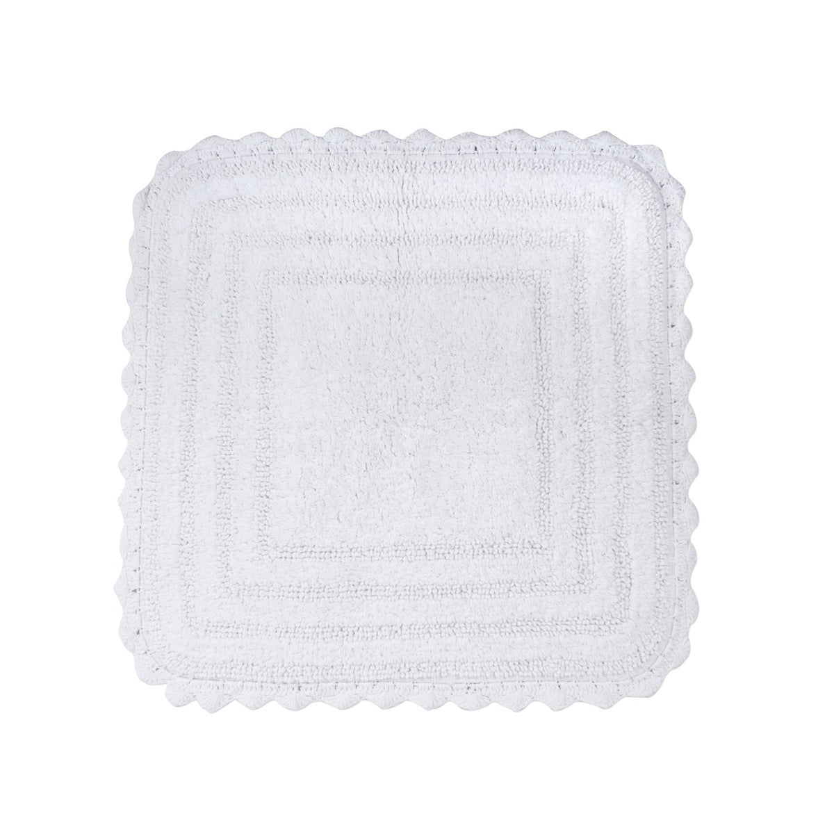 DII Crochet Collection Reversible Bath Mat, Small Oval, 17x24, Dark Green