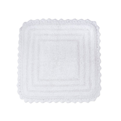 DII Crochet Collection Reversible Bath Mat, Small Oval, 17x24, Dark Green