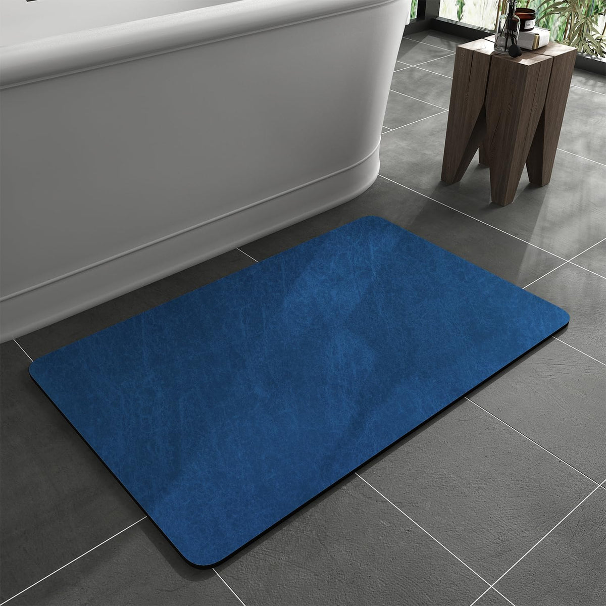 MontVoo -Bath Mat-Rubber Backing Non SlipThin Bathroom Rugs Fit Under Door- Quick Dry Absorbent Faux Suede Surface Grey Bathroom Floor Mats-Shower Rug for in Front of Bathtub Shower Gray 16x24