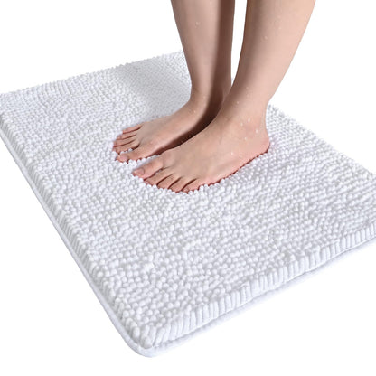 LOCHAS Luxury Bathroom Rug Shaggy Bath Mat 24 x 60 Inch, Gray