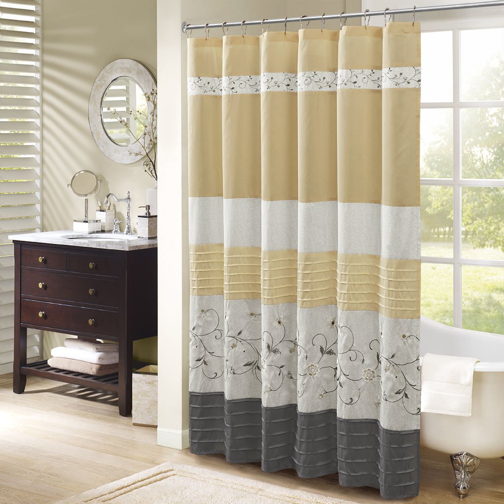 Madison Park Serene Shower Curtain for Bathroom, 72 x 72, Purple