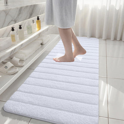AROGAN Luxury Long Bathroom Runner Rugs 24x60 Inch Bath Rug Non Slip, Black