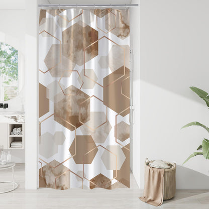 Litabel Sage Green Geometric Shower Curtain for Bathroom, 72x72