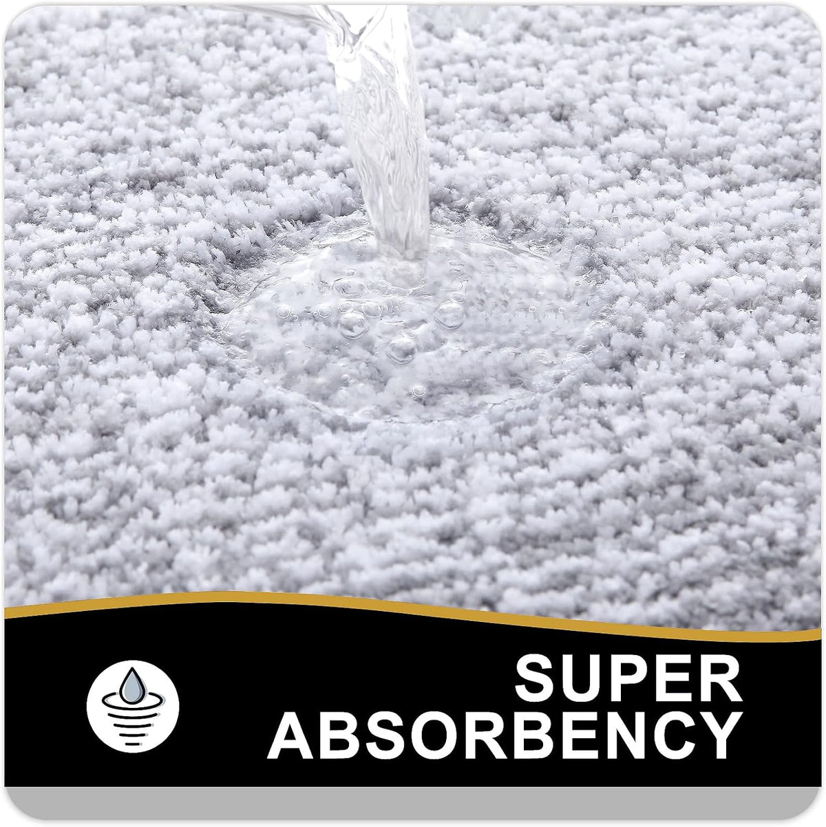 OLANLY Small Bathroom Rugs 24x16, Soft Absorbent Microfiber Bath Rugs, Grey