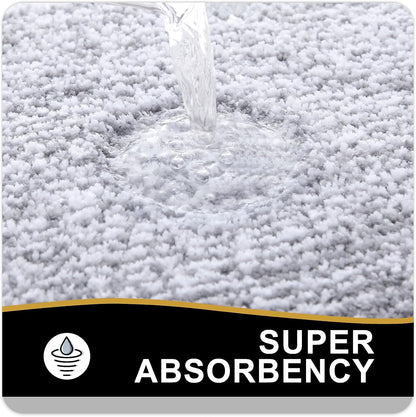 OLANLY Small Bathroom Rugs 24x16, Soft Absorbent Microfiber Bath Rugs, Grey