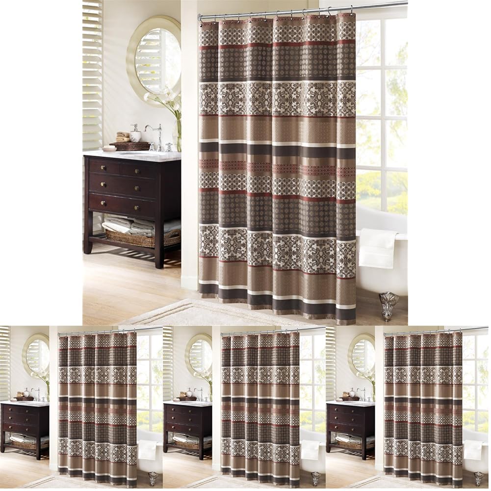 Madison Park Taupe Shower Curtain, 72"x72"