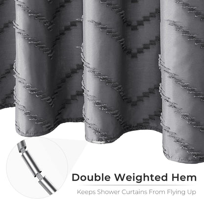 Grey Boho Fabric Shower Curtain 72 x 72 Inches