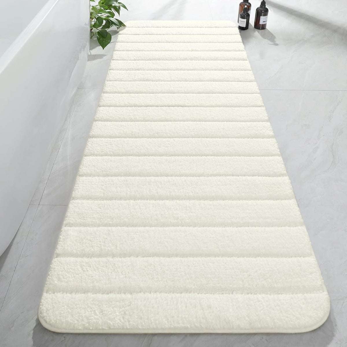 AROGAN Luxury Long Bathroom Runner Rugs 24x60 Inch Bath Rug Non Slip, Black