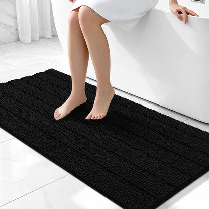 Bcoimo Bath Rug Mat,48x24 High Absorbent Latte Long Bathroom Runner Rugs
