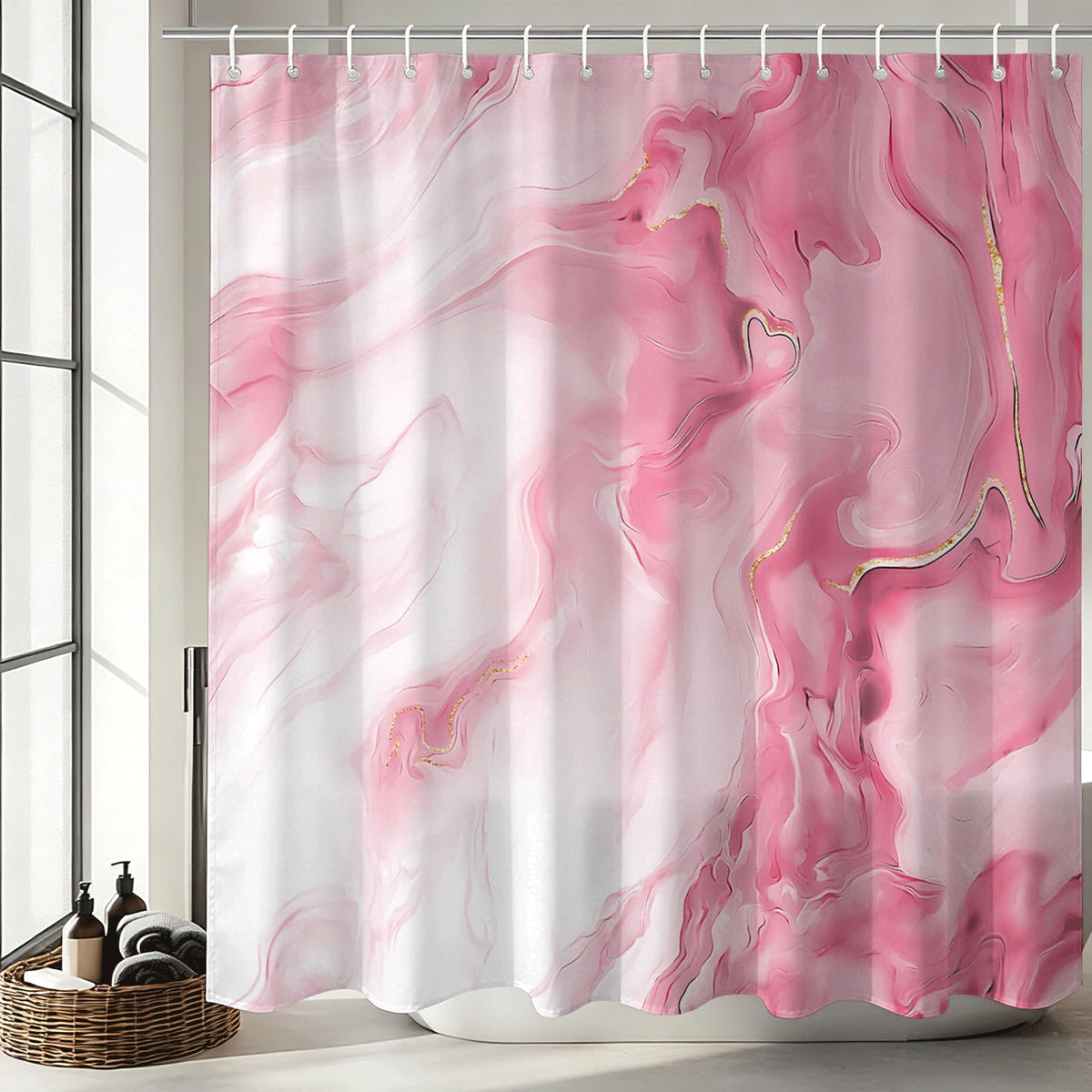 Shower Curtains Purple Marble Shower Curtain for Bathroom 72 X 72 Inch
