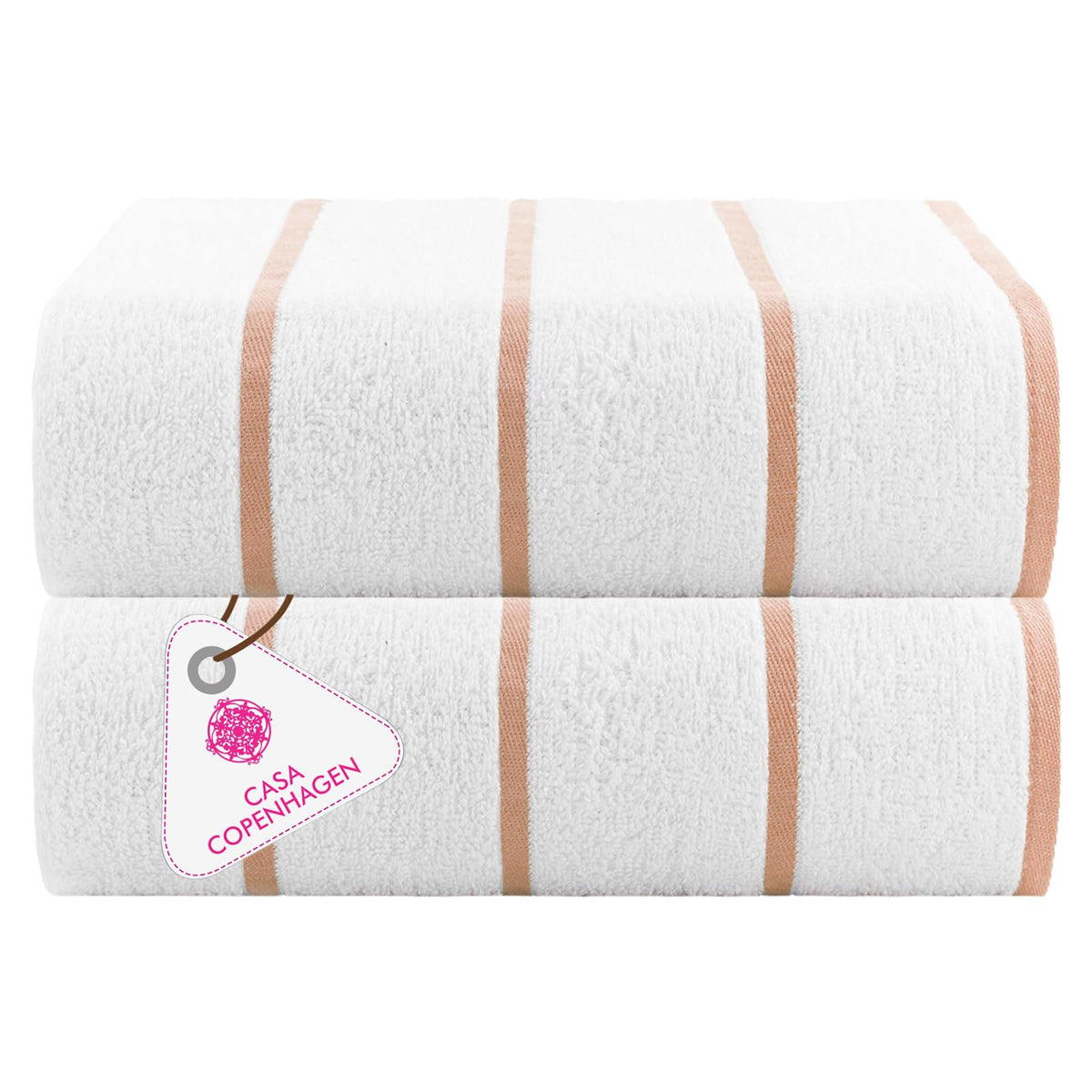 CASA COPENHAGEN Solitaire 6 Pieces Towel Set- Midnight Black, 600 GSM 2 Bath Towel 2 Hand Towel 2 Washcloth, Designed in Denmark Made of Soft Egyptian Cotton for Bathroom, Kitchen & Shower