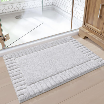 LUMI Soft Bathroom Rugs Absorbent, Non Slip Bath Mat 24x36, Beige