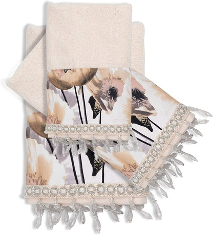 Zahari Home Larrisa Floral Bathroom Rug Luxury Bath Rug Washable Contemporary Decor Beautiful Shower Mat Unique Design Stylish Non Slip Shower Mat Flower Bath Rug Bath Shower Tub Decor