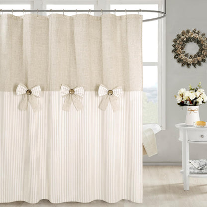 DOSLY IDÉES Farmhouse Black Shower Curtain, 72x72 inch