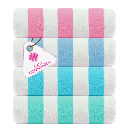 CASA COPENHAGEN Solitaire 6 Pieces Towel Set- Midnight Black, 600 GSM 2 Bath Towel 2 Hand Towel 2 Washcloth, Designed in Denmark Made of Soft Egyptian Cotton for Bathroom, Kitchen & Shower