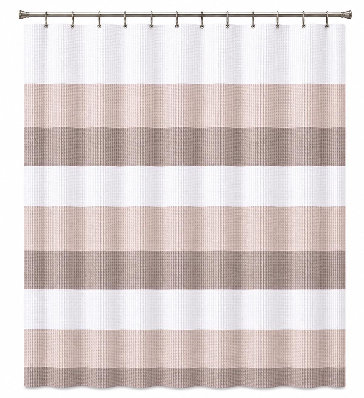 Dainty Home Ombre Waffle Weave Shower Curtain 70 x 72 Grey Textured Fabric Shower Curtain, Hotel Style Waffle Weave Bathroom Curtain, Water Resistant Polyester Ombre Shower Curtain