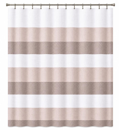 Dainty Home Ombre Waffle Weave Shower Curtain 70 x 72 Grey Textured Fabric Shower Curtain, Hotel Style Waffle Weave Bathroom Curtain, Water Resistant Polyester Ombre Shower Curtain