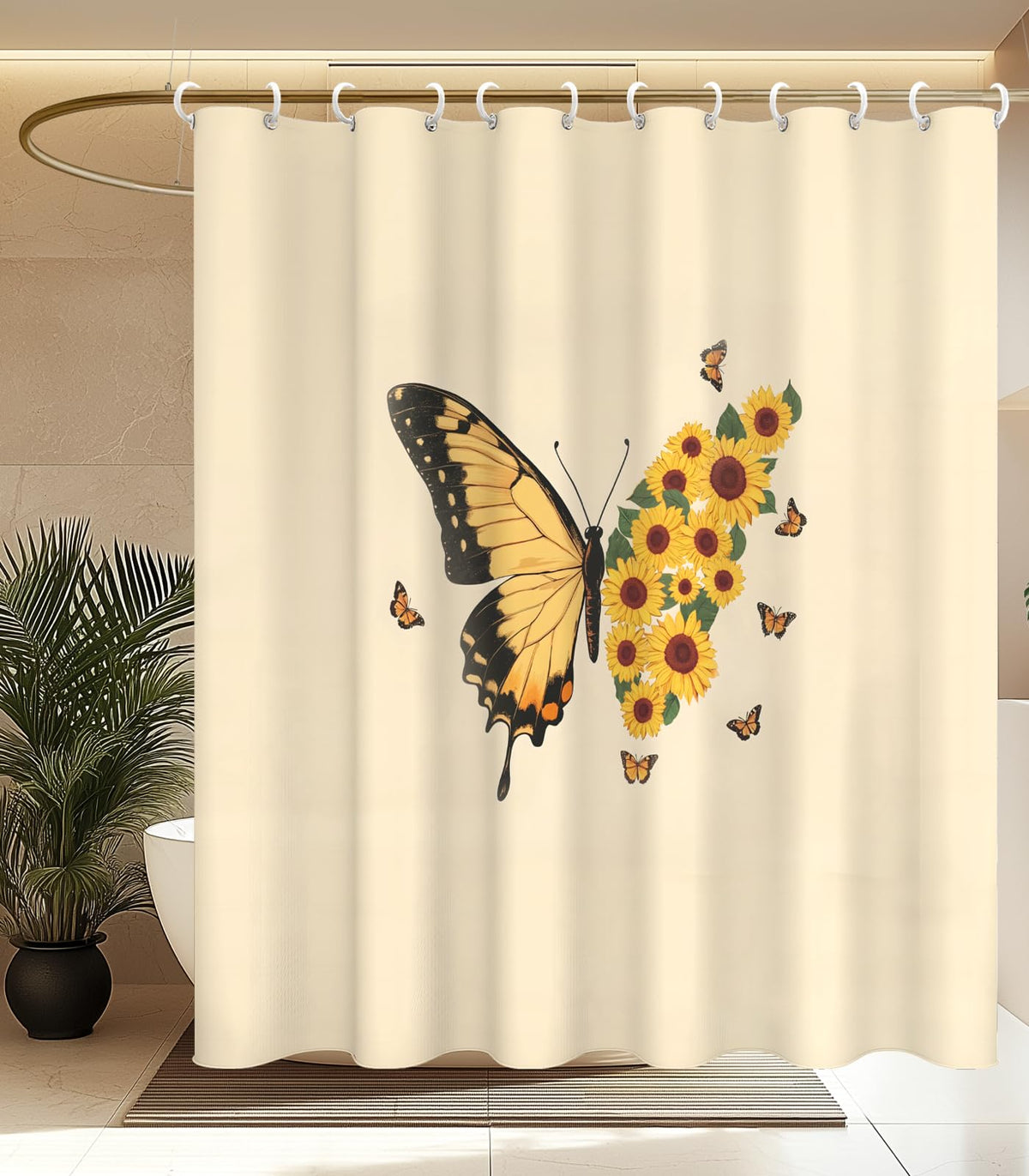 MAMUSE Shower Curtain for Bathroom - Cute Aesthetic Decorative Modern Girly Unique Girls Design Pretty Women Waterproof Fabric Cloth Cortinas de Baño Bathtub 72 x 72 Inch, Leopard Print